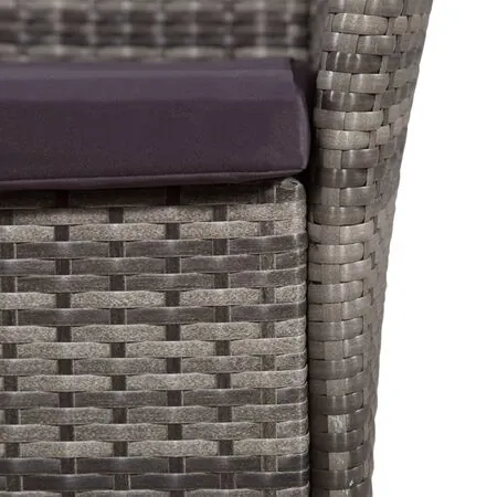  Set mobilier de exterior cu perne, 7 piese, gri, poliratan 