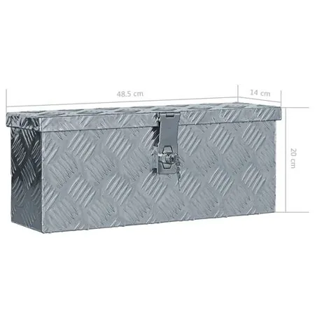  Cutie din aluminiu, 48,5 x 14 x 20 cm, argintiu