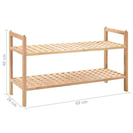  Pantofar din lemn solid de nuc, 69 x 26 x 40 cm