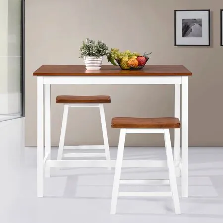  Set mobilier tip bar, masă și scaune, 3 piese, lemn masiv
