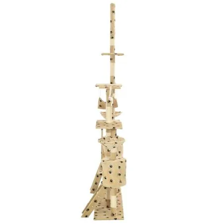  Ansamblu pisici cu funie sisal, 230-250 cm imprimeu lăbuțe, bej