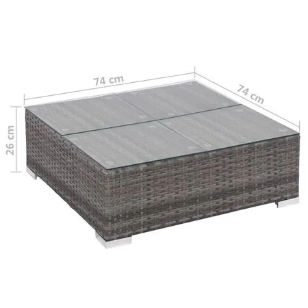  Set mobilier de grădină cu perne, 6 piese, gri, poliratan