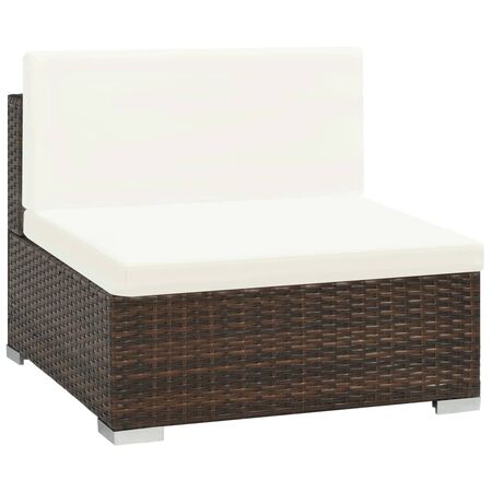  Set mobilier de grădină cu perne, 7 piese, maro, poliratan