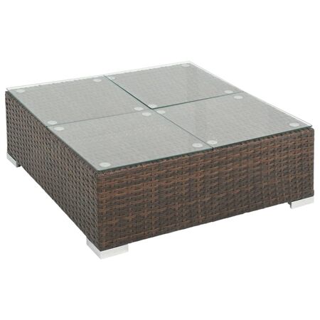  Set mobilier de grădină cu perne, 7 piese, maro, poliratan