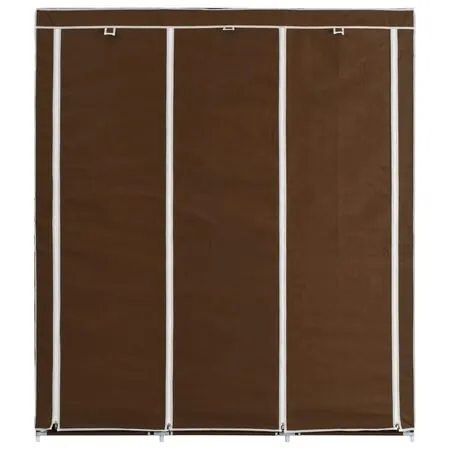  Dulap cu bare și compartimente, maro, 150x45x175 cm, textil