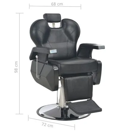  Scaun frizer, negru, 72 x 68 x 98 cm, piele ecologică