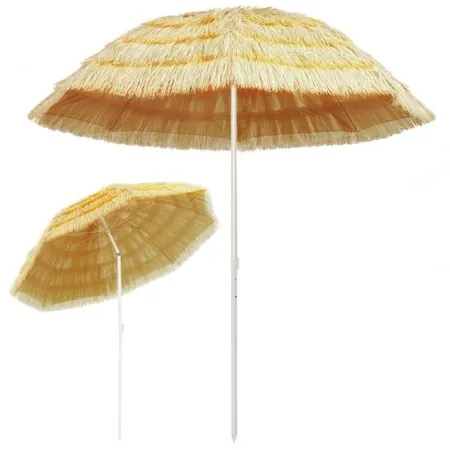  Umbrelă de plajă, natural, 240 cm, stil hawaiian