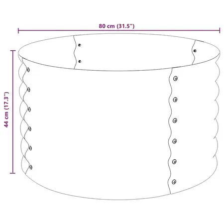  Strat înălțat de grădină, gri 80 x 80 x 44 cm, oțel galvanizat