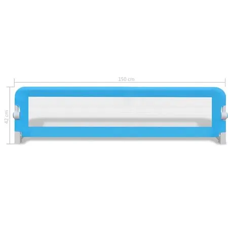  Balustradă de protecție pat copii, 2 buc., albastru, 150x42 cm