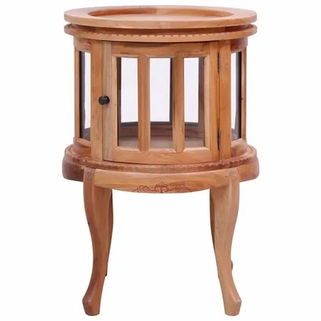 Dulap cu vitrină, natural, 50x50x76 cm, lemn masiv de mahon