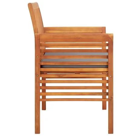  Bancă grădină cu 2 locuri &amp; pernă, 120 cm, lemn masiv acacia 