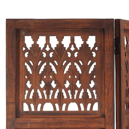  Paravan cameră sculptat manual 5 panouri maro 200x165 cm mango