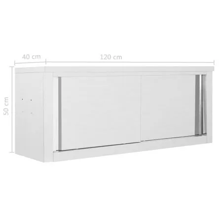  Dulap bucătărie cu uși glisante, 120x40x50 cm, oțel inoxidabil