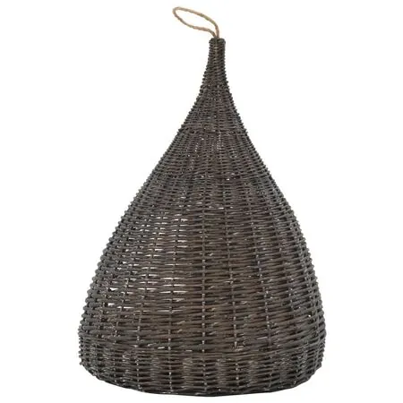  Casă de pisici cu pernă, gri, 40x60 cm, salcie naturală, teepee