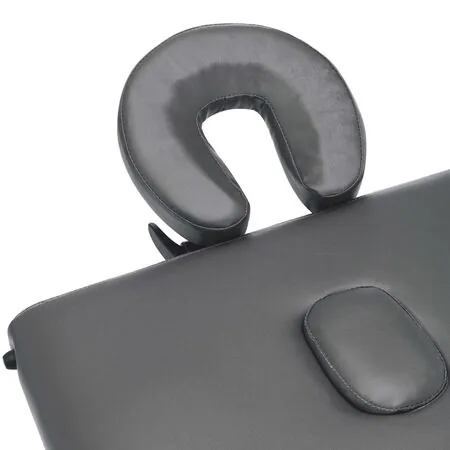  Masă de masaj cu 3 zone, cadru din lemn, antracit, 186 x 68 cm