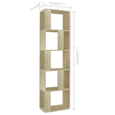  Bibliotecă/Separator, stejar sonoma 45x24x159 cm lemn prelucrat