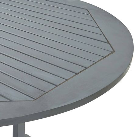  Set mobilier de exterior, 7 piese, gri, lemn masiv de acacia 