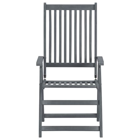  Set mobilier de exterior, 7 piese, gri, lemn masiv de acacia 