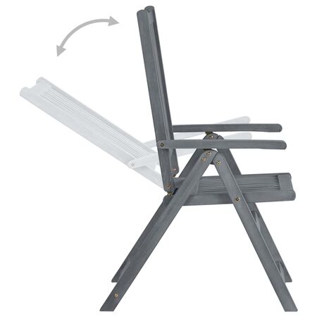  Set mobilier de exterior, 7 piese, gri, lemn masiv de acacia 