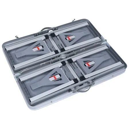  Masă de camping pliabilă cu 4 scaune, oțel și aluminiu