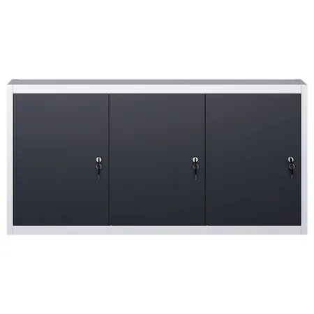  Dulap de scule de perete, gri & negru, metal, stil industrial