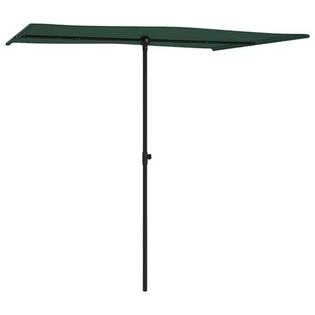  Umbrelă de soare de grădină, stâlp aluminiu, verde, 2x1,5 cm