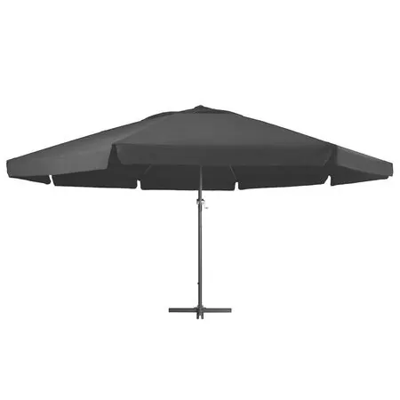  Umbrelă de soare de grădină, stâlp aluminiu, negru, 600 cm