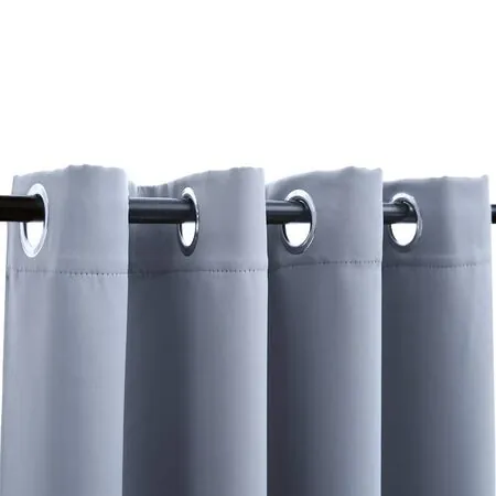  Draperii opace cu inele metalice, 2 buc., gri, 140 x 175 cm