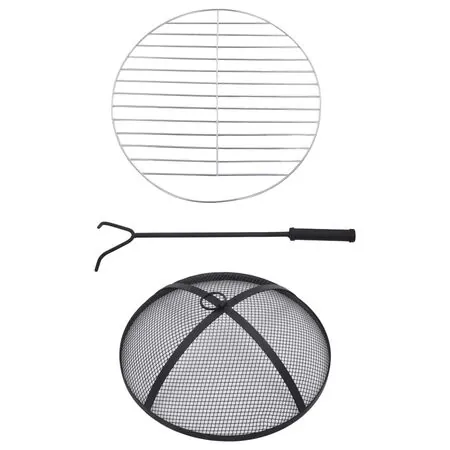  Masă cu vatră de foc, mozaic, cărămiziu și alb, 68 cm, ceramică