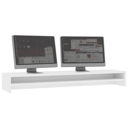  Suport monitor, alb, 100x24x13 cm, lemn prelucrat