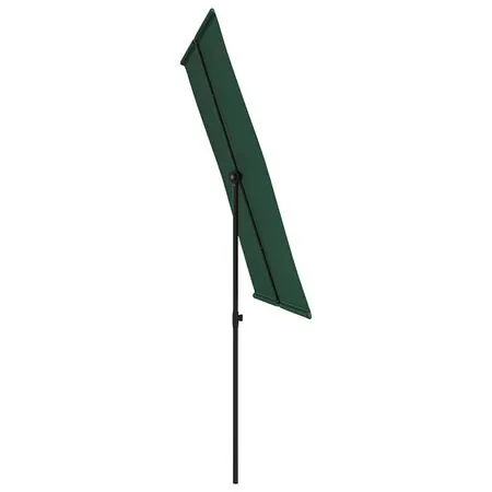  Umbrelă de soare de grădină, stâlp aluminiu, verde, 2x1,5 cm