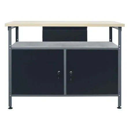  Banc de lucru, negru, 120 x 60 x 85 cm, oțel
