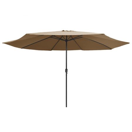  Umbrelă de soare de grădină, stâlp metalic, taupe, 390 cm