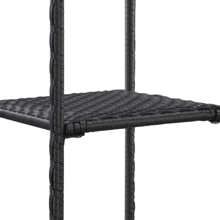  Raft de depozitare, negru, 30 x 30 x 90 cm, poliratan