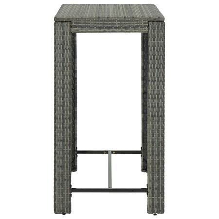  Masă de bar de grădină, gri, 100 x 60,5 x 110,5 cm, poliratan