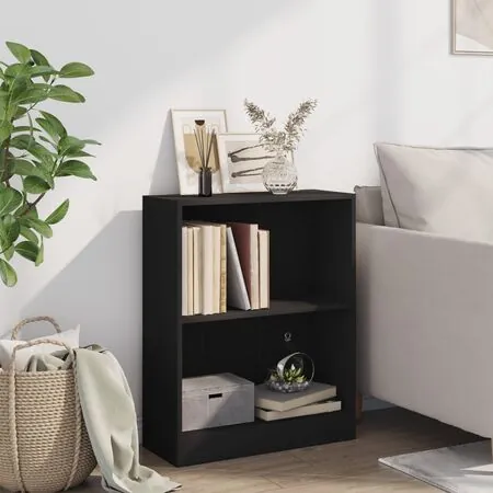  Bibliotecă, negru, 60x24x76 cm, lemn compozit