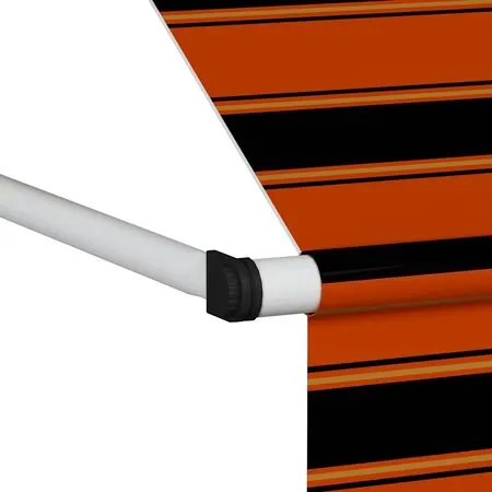 Copertină retractabilă manual, portocaliu și maro, 200 cm