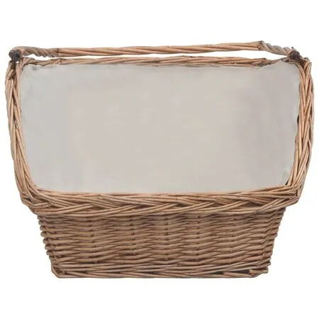  Coș pentru lemne de foc cu mâner, maro 61,5x46,5x58 cm salcie