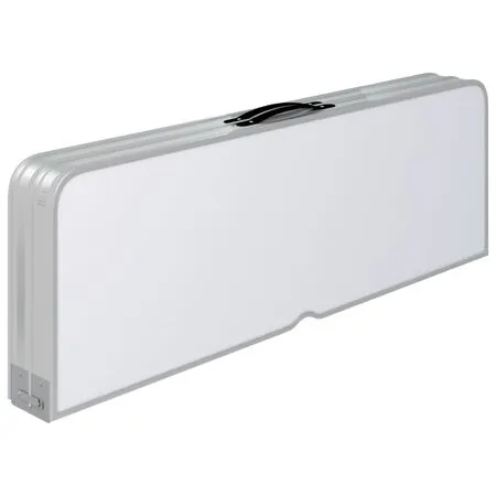 Masă de camping pliabilă cu 2 bănci, alb, aluminiu