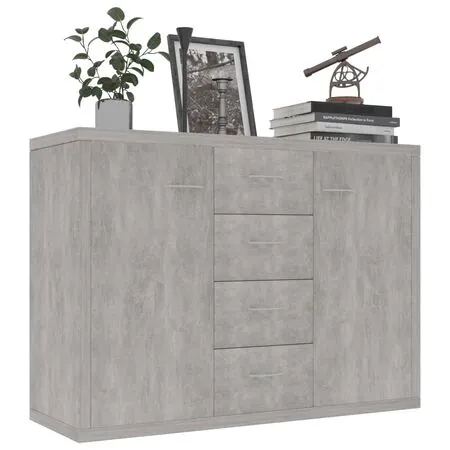  Dulap, gri beton, 88x30x65 cm, lemn prelucrat
