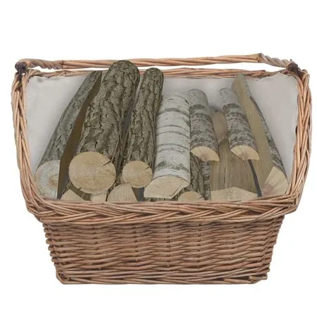  Coș pentru lemne de foc cu mâner, maro 61,5x46,5x58 cm salcie