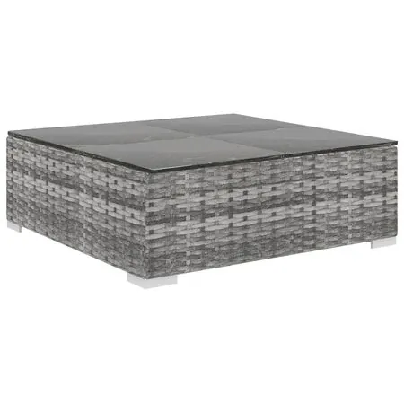  Set mobilier de grădină cu perne, 4 piese, gri, poliratan
