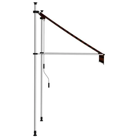  Copertină retractabilă manual, portocaliu și maro, 100 cm