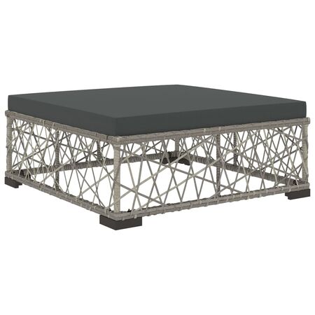  Set mobilier de grădină cu perne, 5 piese, gri, poliratan