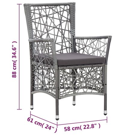  Set mobilier de exterior, 7 piese, gri, poliratan