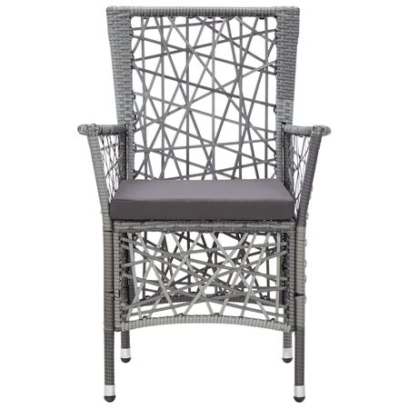  Set mobilier de exterior, 7 piese, gri, poliratan