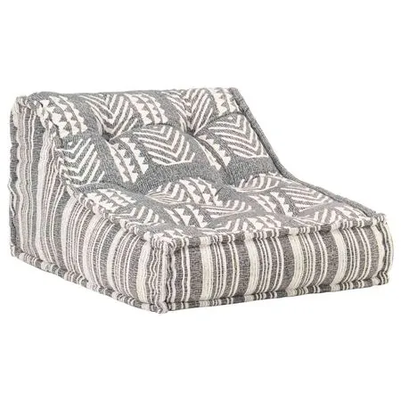  Fotoliu puf modular, gri cu dungi, material textil