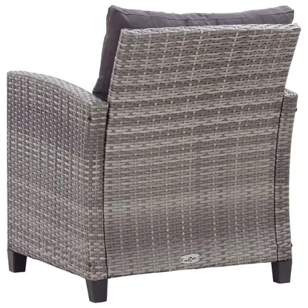  Set mobilier grădină cu perne, 6 piese, gri închis, poliratan