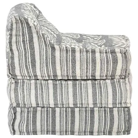  Fotoliu puf modular, gri cu dungi, material textil