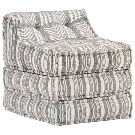  Fotoliu puf modular, gri cu dungi, material textil